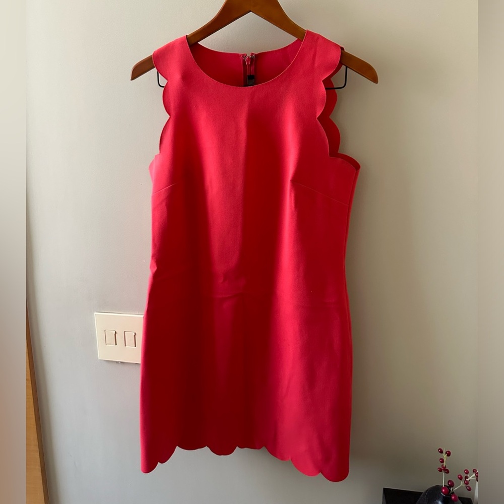 J. Crew A-Line Pink Scallop Hem Cocktail Dress